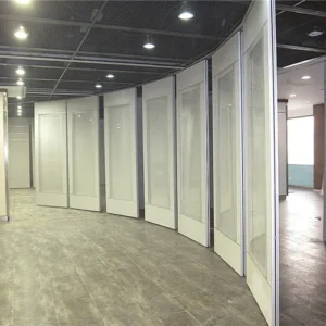 100 Mm Exhibition Hall Wooden Movable Sliding Folding Wall Acoustic Movable Partition