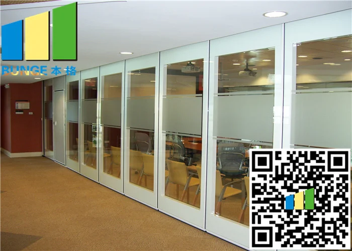 10MM Folding Glass Room Movable Wall Panels With Sliding Door 500 / 1230mm Width