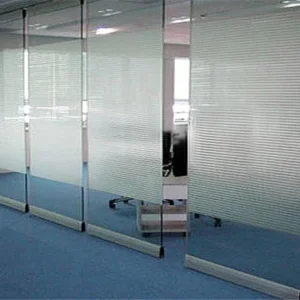 10MM Folding Glass Room Movable Wall Panels With Sliding Door 500 / 1230mm Width