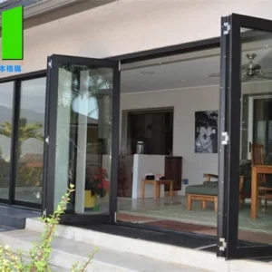 2.0mm Aluminum Folding Door Double Tempered Glass Accordion Door For Veranda