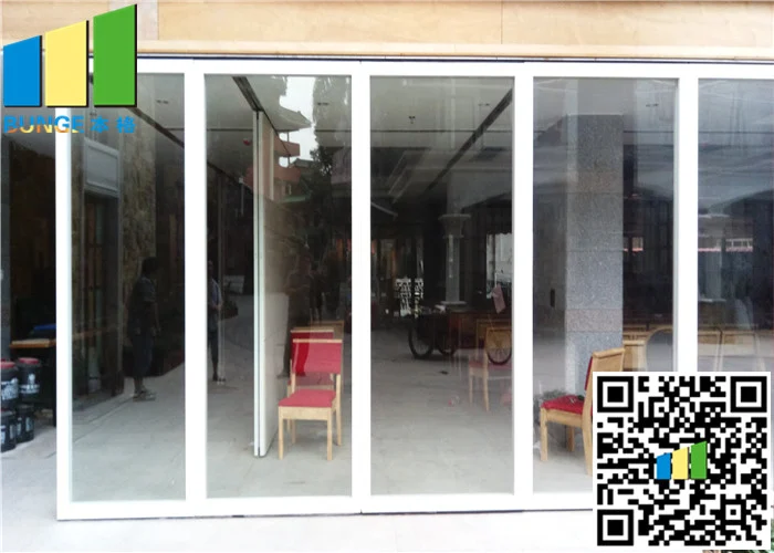 3.35 Iinch Aluminium Frame Operable Glass Partition Wall For Office Meeting Room