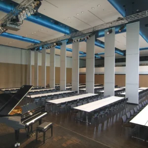85 MM Thickness Movable Partition Walls Sound Absorption Wooden Wall Panel Polyester Fiber Acoustic Board