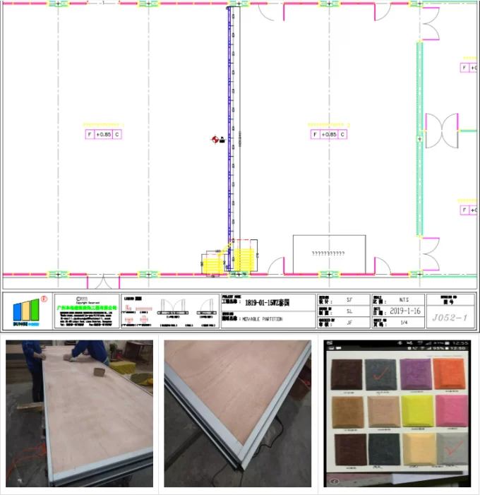 85 mm Thickness Sliding Panel Movable Partition Walls For Banquet Hall 2
