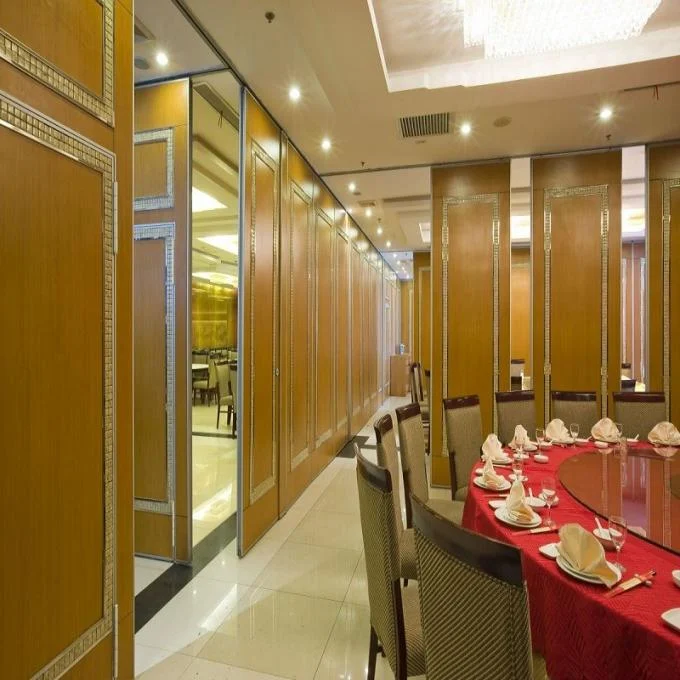 85 mm Thickness Wooden Operable Partition Wall For Hotel Plywood Surface 2