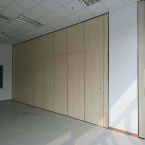 85 mm Thickness Wooden Operable Partition Wall For Hotel Plywood Surface