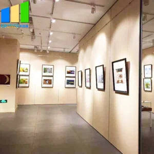 85mm Acoustic Room Dividers Wooden Partition Wall Hanging Decoration Movable Partition For Exhibition Hall