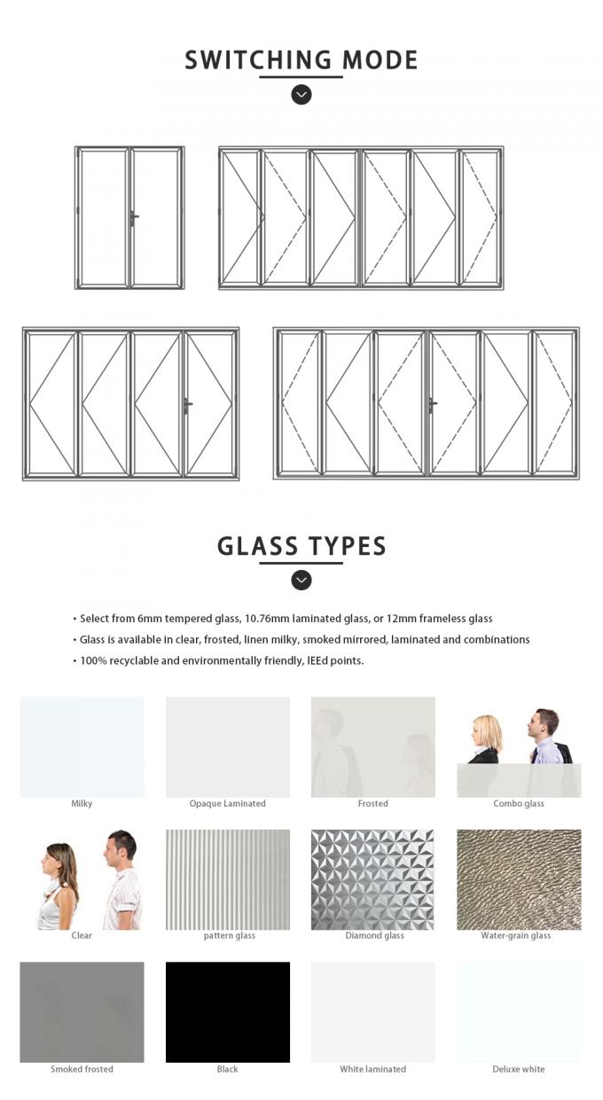 Acoustic Accordion Folding Sliding Door Double Glazed Glass Panel Dubai 0