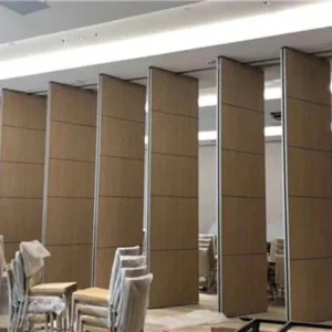Acoustic Material Banquet Hall Folding Partition Walls With Sliding Aluminium Track Roller