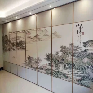 Acoustic Material System Operable Sliding Partitions Walls For Hotel Decorative