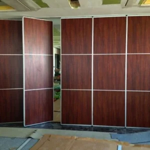 Acoustic Office Room Dividers , Type 65 Aluminium Sliding Track Wheel Portable Folding Door