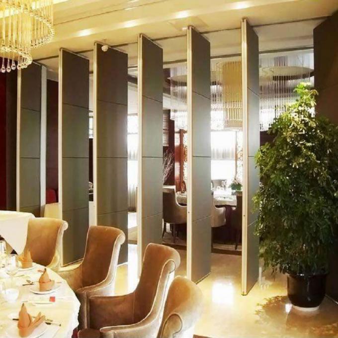Acoustic Office Villa Sliding Door Movable Partition Walls With Fabric Melamine 2
