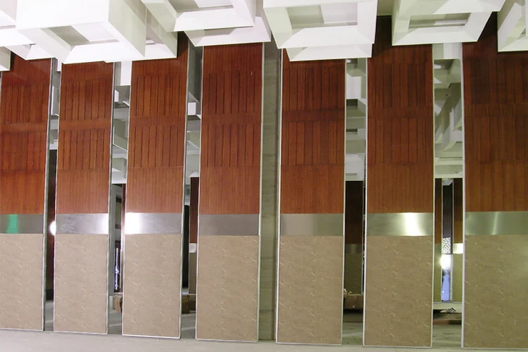 Acoustic Wooden Sliding Partition Walls For Function Room / Exhibition Hall