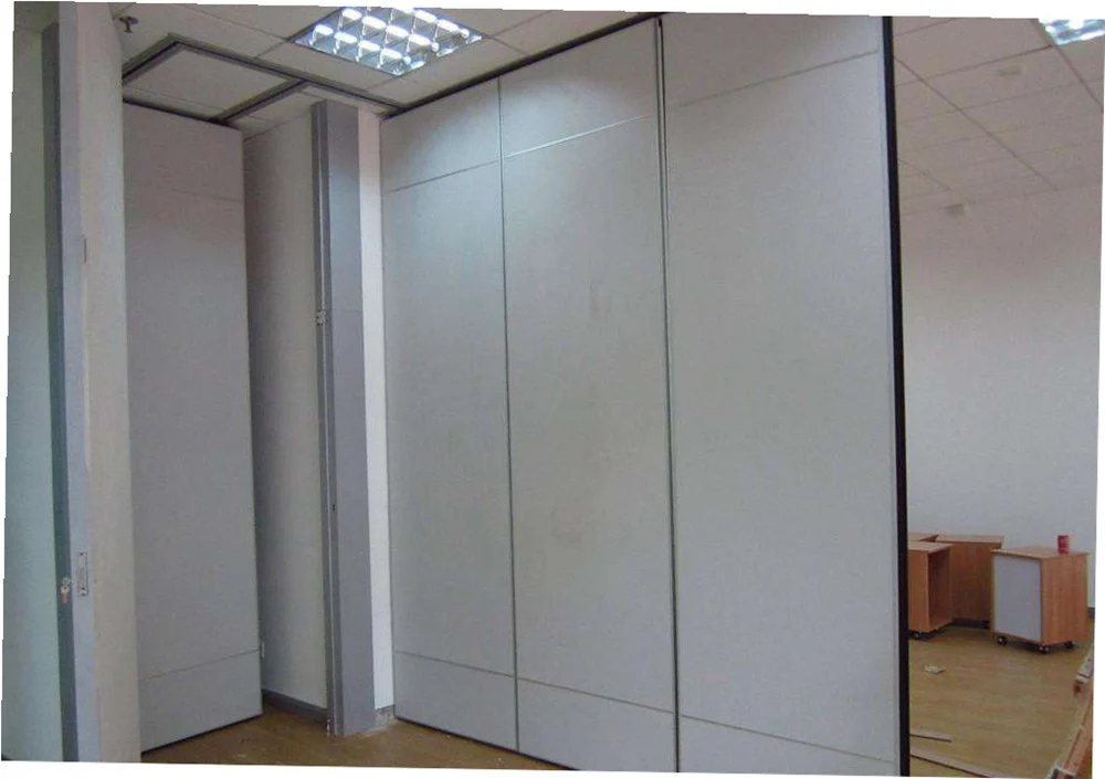 Aluminium Frame Melamine Surface Office Sliding Partition Wall 1300mm Width Easy Installing