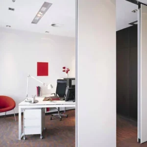 Aluminium Track Office Folding Partition Walls , Commercial Furniture Wood Acoustic Room Divider