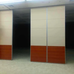 Aluminium Track Sliding Roller Conference Room Movable Partition Wall With Flexible System Leather Surface