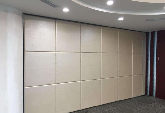 Aluminium Track Sliding Roller Conference Room Movable Partition Wall With Flexible System Leather Surface 1