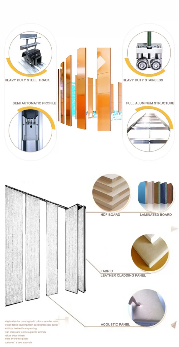 Aluminum Frame Folding Office Chair Systems Decorative Partition Wall For Multi - Function Hall 1