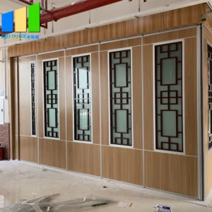 Aluminum Frame Movable Partition Walls With Grill Glass Design