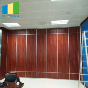Aluminum Frame Sliding Folding Door Wooden Sound Proof Partition Movable Wall System