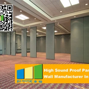 Aluminum Frame Wooden Operable Partition Wall Soundproofing For Banquet Room