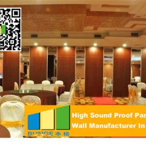 Aluminum Frame Wooden Operable Partition Wall Soundproofing For Banquet Room