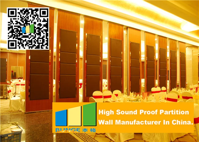 Aluminum Frame Wooden Partition Soundproof Movable Partitions For Multifunction Room