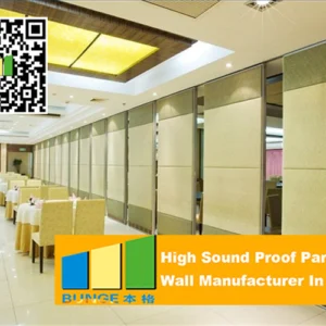 Aluminum Frame Wooden Partition Soundproof Movable Partitions For Multifunction Room
