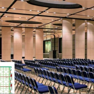Aluminum Operable Wooden Wall Partition 85 mm Natural Wood Veneer
