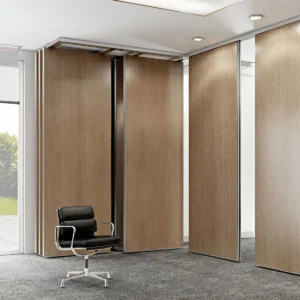 Aluminum Sliding Wooden Partition Walls For Living Room / Hotel