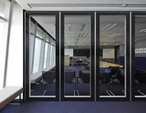 Aluminum Track Profile For Double Glass Acoustic Folding Movable Office Glass Partitions Wall