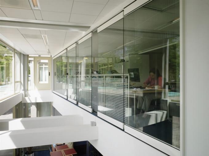 Aluminum Track Profile For Double Glass Acoustic Folding Movable Office Glass Partitions Wall 1
