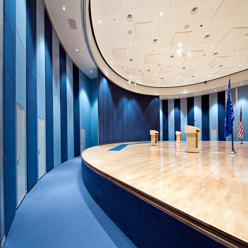 Auditorium Interior Wooden Folding Partition Walls with Aluminum Frame