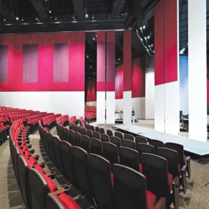 Auditorium Interior Wooden Folding Partition Walls with Aluminum Frame