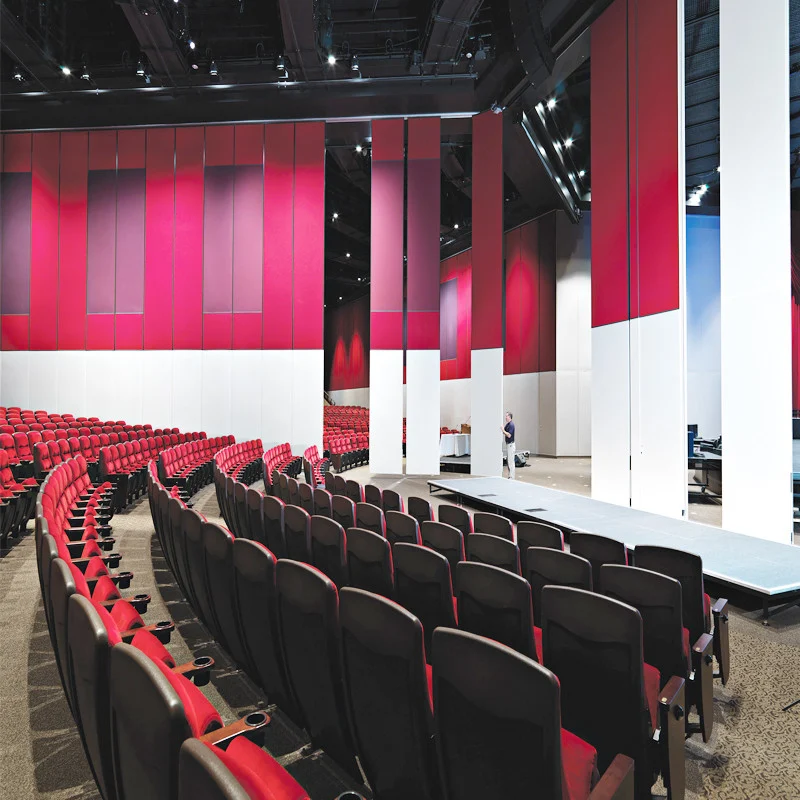 Auditorium Interior Wooden Folding Partition Walls with Aluminum Frame