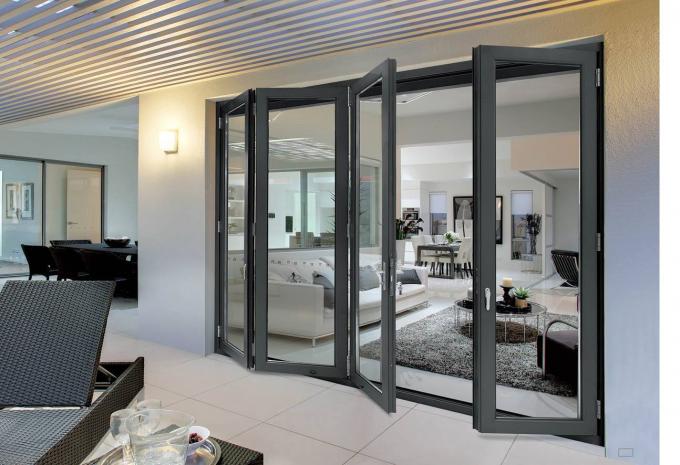 Balcony Aluminium Frame Tempered Bifold Sliding Glass Door And Windows 0