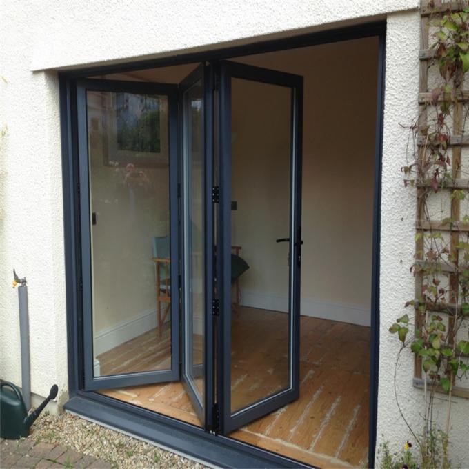 Balcony Horizontal Folding Door Decorative Aluminum Frame Glass Bifold Door 0