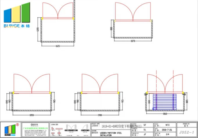 Sound - Proof Acoustic Wall Partitions Panel Folding Acoustic Screens Room Dividers 5