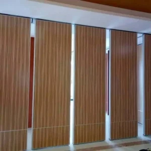 Ballroom Wooden Sliding Acoustical Hotel Partition Walls With Single / Double Door