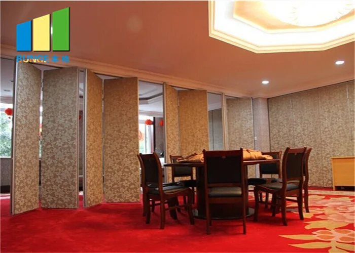 Banquet Hall Mobile Sliding Soundproof Collapsible Wall Partitioning With Folding Door