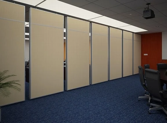 White Wooden Acoustic Partition Wall For Conference Room / Sound Proof Movable Wall Dividers 0