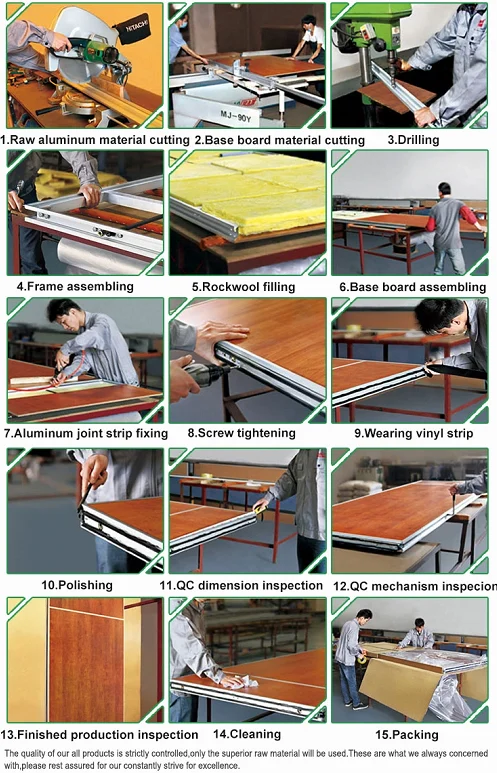 Banquet Hall Sliding Folding Acoustic Partition Wall Panel Weight 25-35 KG 1