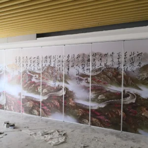 Banquet Hall Wooden Acoustic Sliding Partition Walls / Movable Wall Panels