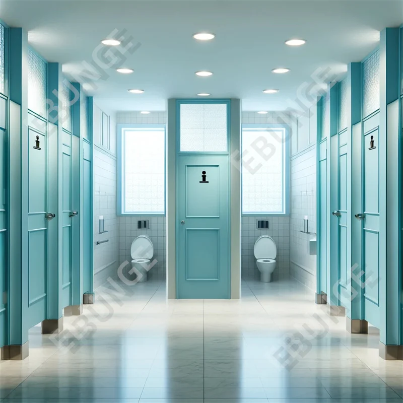 Black Water Resistant Toilet Partition Wall Modern Cubicle For Public Toilet