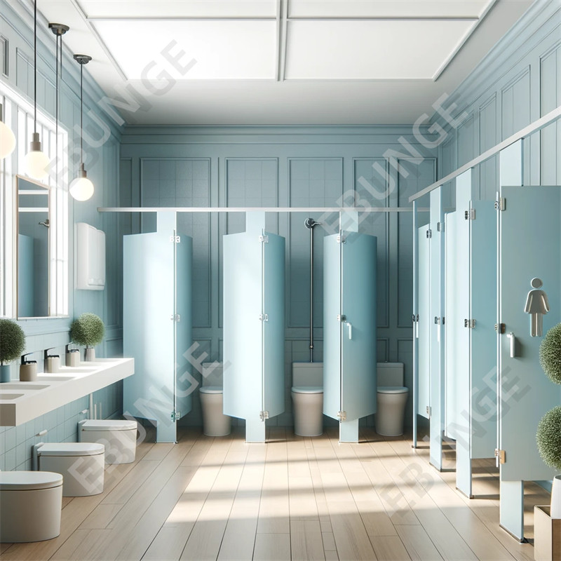 Black Water Resistant Toilet Partition Wall Modern Cubicle For Public Toilet