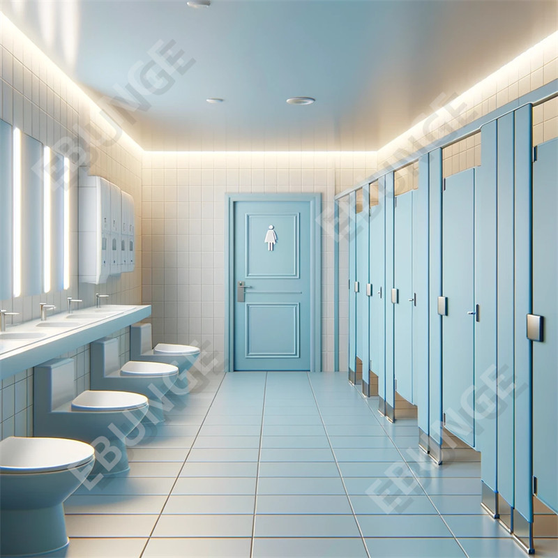 Black Water Resistant Toilet Partition Wall Modern Cubicle For Public Toilet