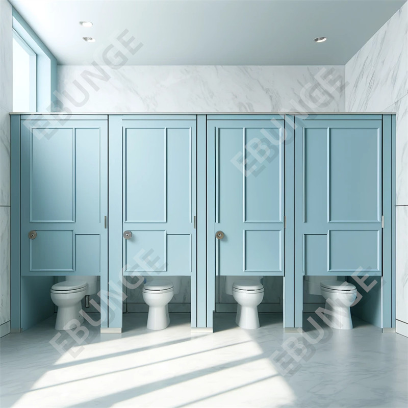 Black Water Resistant Toilet Partition Wall Modern Cubicle For Public Toilet