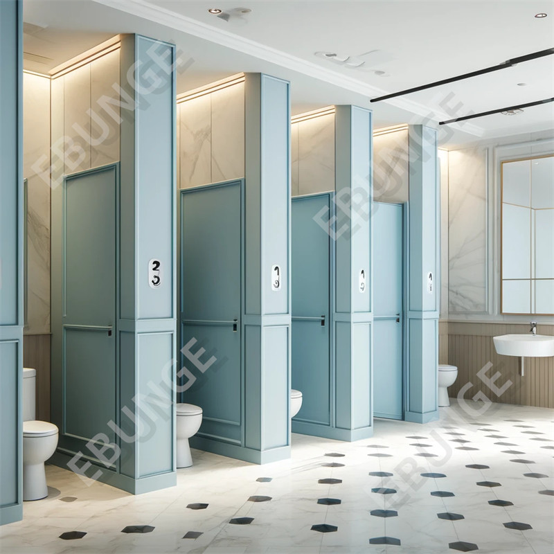 Black Water Resistant Toilet Partition Wall Modern Cubicle For Public Toilet