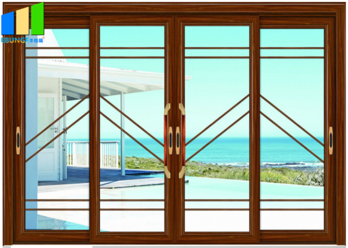 Bottom Roller Sliding Door Wheel Soundproof Low E Sliding Door For Room 1