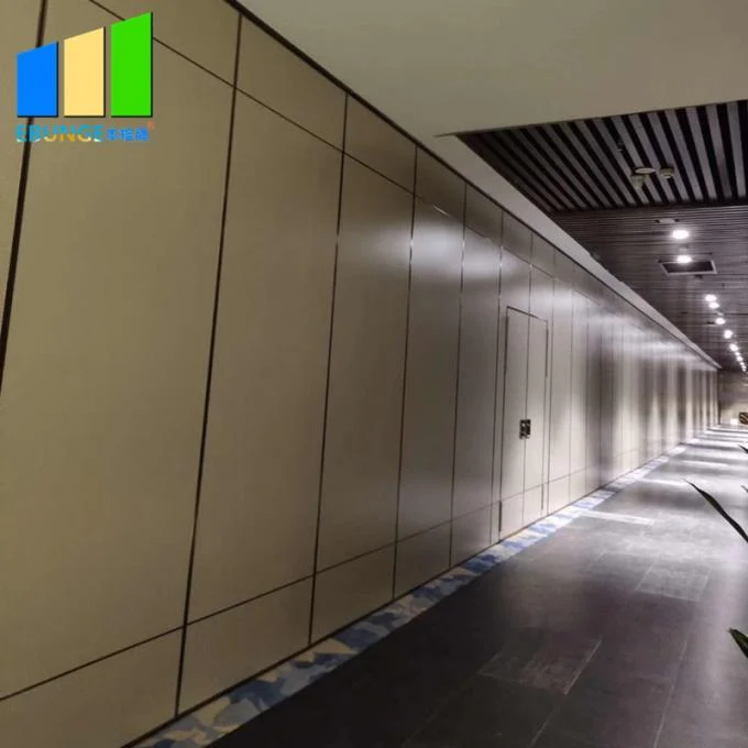 Ceiling Mounted Wooden Operable Acoustic Folding Partition Walls Without Floor Tracks 1