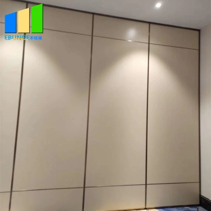Ceiling Mounted Wooden Operable Acoustic Folding Partition Walls Without Floor Tracks 2
